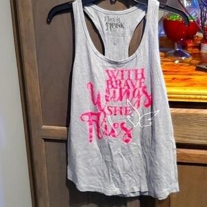🐻     Flex It Pink Tank Top With Brave Wings She Flies Size L